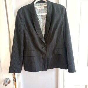 Jones New York Womens Sz 10 Navy Blazer Suit Jacket Pinstripe Business Career